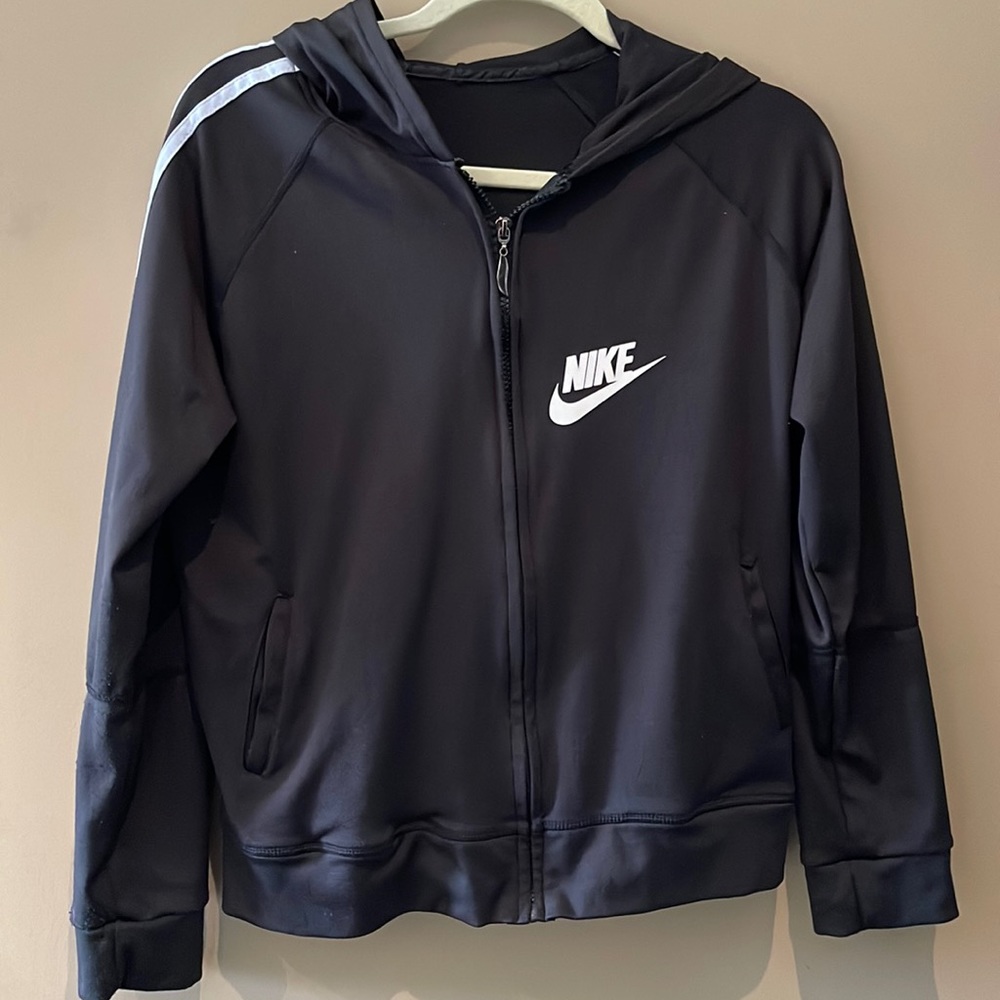 Nike black starch zip hoodie jacket